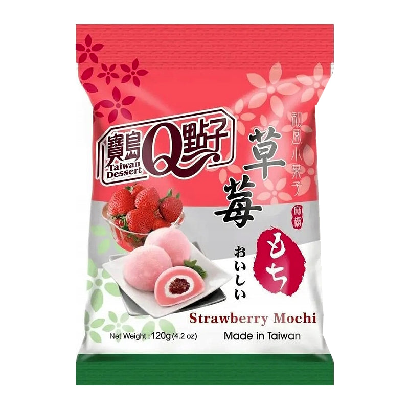 ขนมโมจิญี่ปุ่น รสสตรอเบอรรี่ ขนาด 120 กรัม - ตรา Q Brand