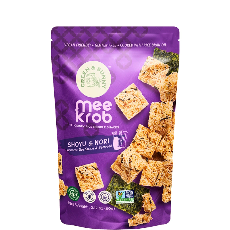 MEE KROB Crispy Rice Snack – Shoyu & Nori Flavour – GREEN & SUNNY