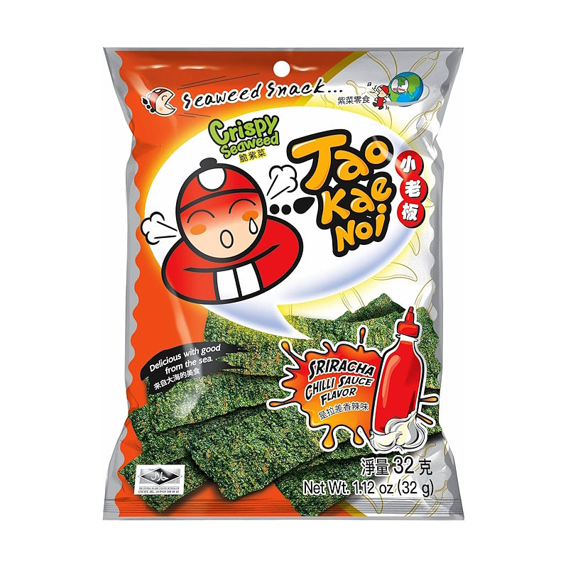 สาหร่ายอบกรอบพร้อมทาน รสซอสพริกศรีราชา ขนาด 32 กรัม - ตราเถ้าแก่น้อย