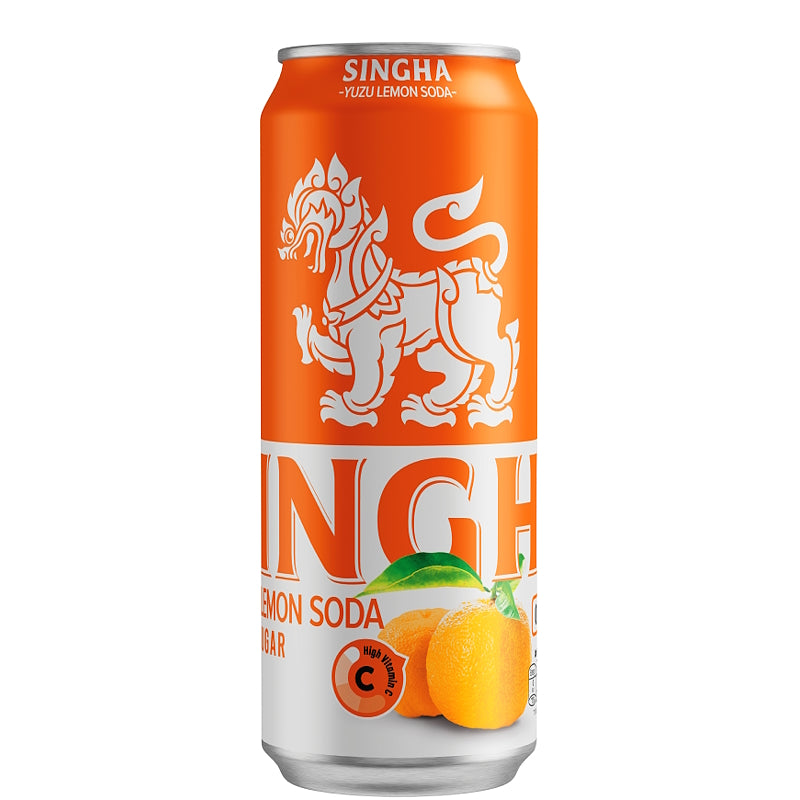 สิงห์โซดา รสส้มยูสุโซดา (ไม่มีน้ำตาล) ขนาด 330 มิลลิลิตร - ตราสิงห์