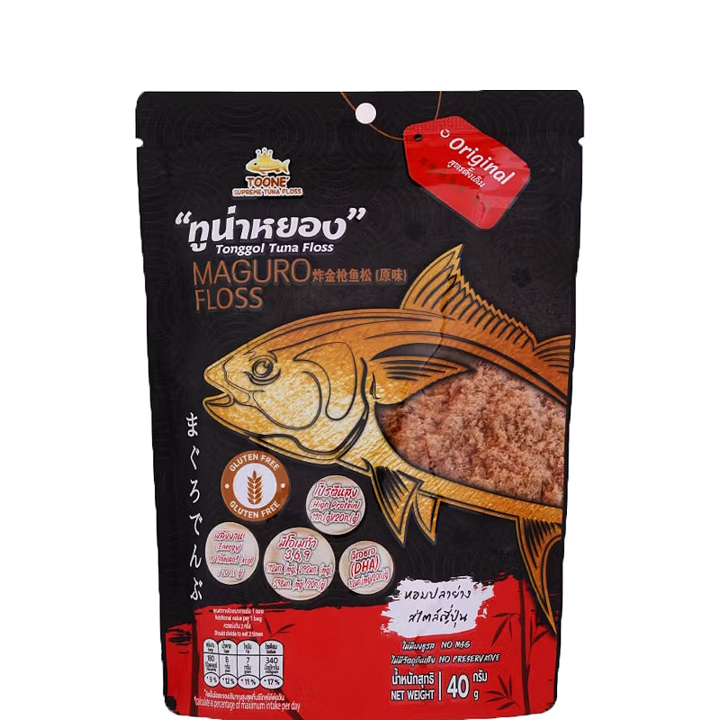 ทูน่าหยองสายพันธุ์ทองโกล ขนาด40 กรัม -ตราทูนเน่