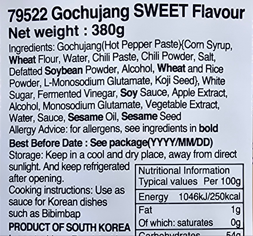 SWEET GOCHUJANG Sweet & Spicy Chilli Condiment Sauce - SING SONG