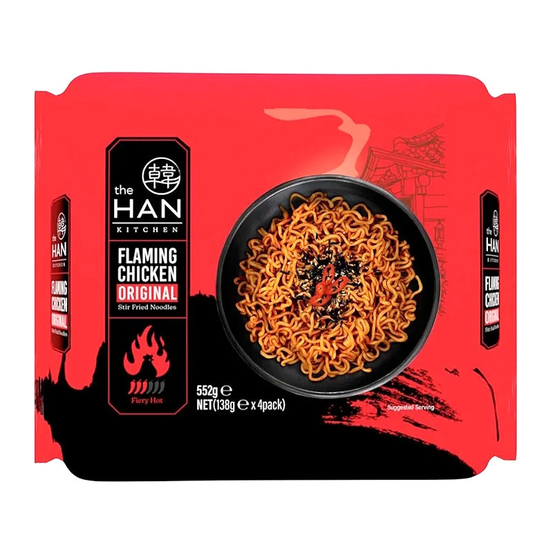 FLAMING CHICKEN - Original Stir-fried Noodles 4x138g - THE HAN KITCHEN