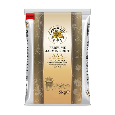 ข้าวหอมมะลิชั้นดีพิเศษ(ข้าวกัมพูชา) ขนาด 5 กิโลกรัม - ตรา GOLDEN LILY