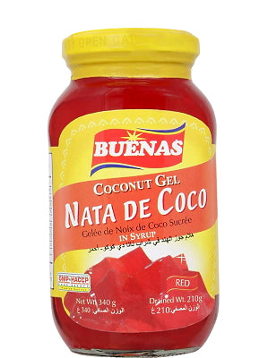 Nata De Coco (Coconut Gel in Syrup) - Red - BUENAS