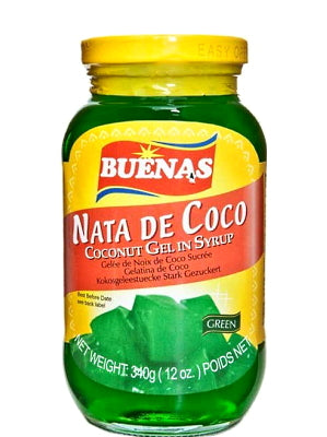 Nata De Coco (Coconut Gel in Syrup) - Green - BUENAS