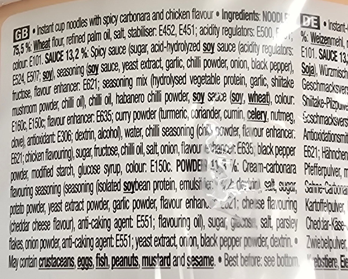 CHICKEN RAMEN - Spicy Carbonara & Chicken Flavour BOWL - KOREAN STREET