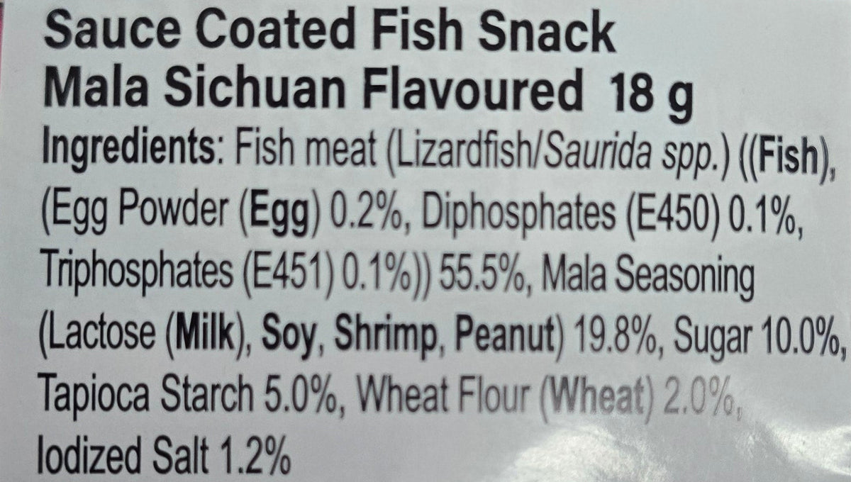 Sauce-coated Fish Snack – Mala Sichuan Flavour 18g – TARO
