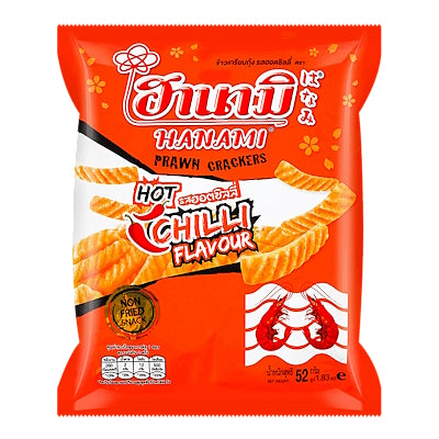 Prawn Crackers - Hot Chilli Flavour 52g - HANAMI