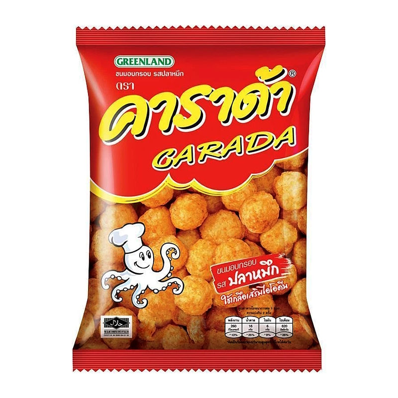 ขนมอบกรอบ รสปลาหมึก ขนาด 62 กรัม ตราคาราด้า