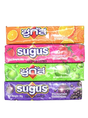 Assorted (Raspberry, Blackcurrant, Apple, Orange) Chews 4x30g - SUGUS
