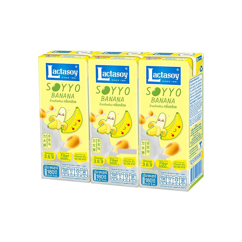 SOYYO Banana Flavour Soy Drink 6x180ml – LACTASOY