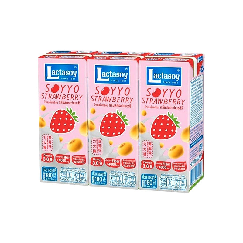 SOYYO Strawberry Flavour Soy Drink 6x180ml – LACTASOY