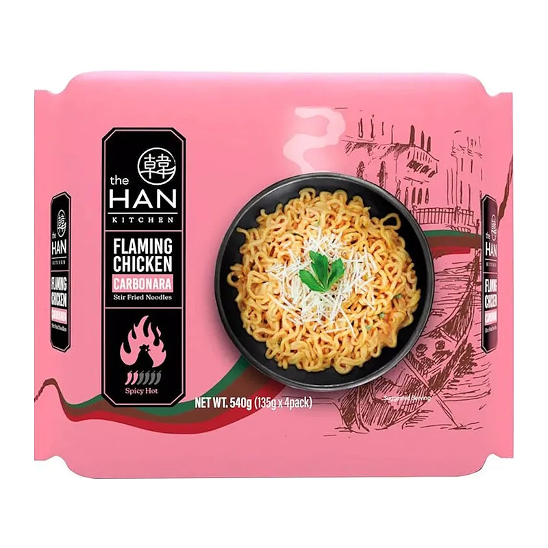 FLAMING CHICKEN - Carbonara Stir-fried Noodles 4x135g - THE HAN KITCHEN