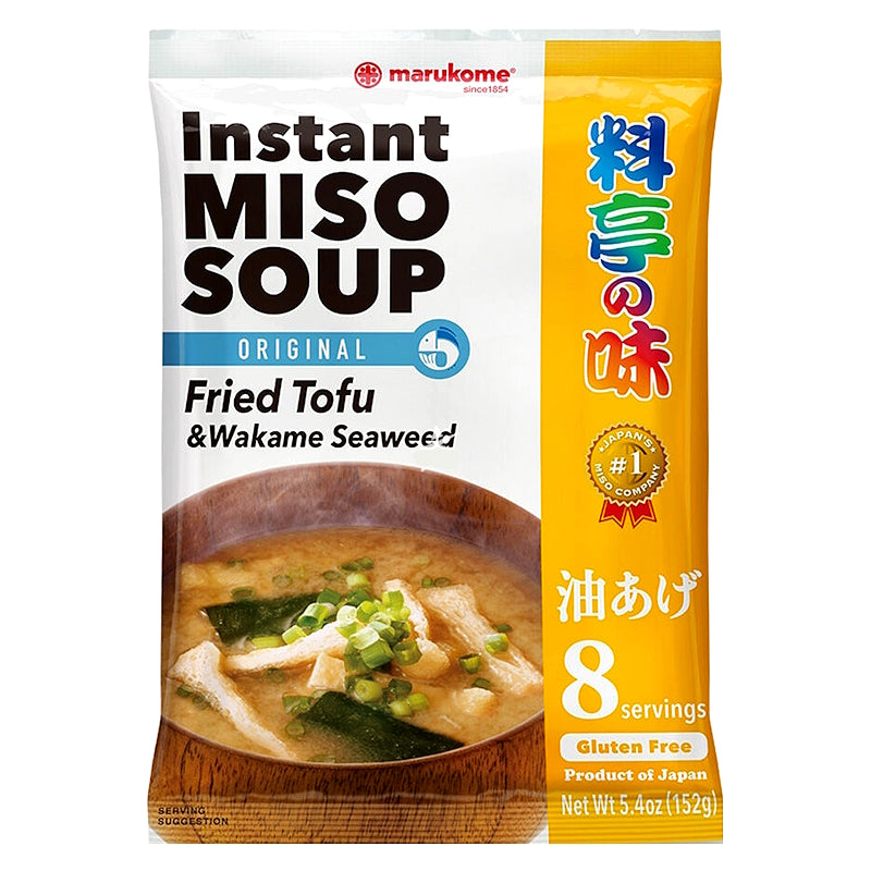 Instant Miso Soup - Fried Tofu & Wakame - 8 Servings - MARUKOME