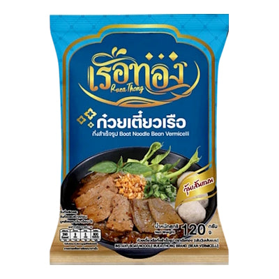 ก๋วยเตี๋ยวเรือ กึ่งสำเร็จรูป วุ้นเส้นแบน ขนาด 120 กรัม - ตราเรือทอง