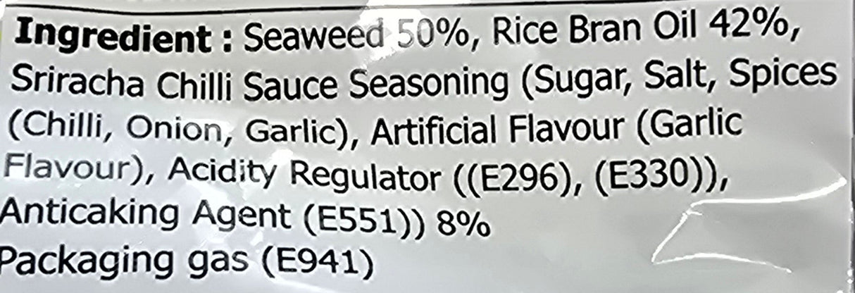 Crispy Seaweed – Sriracha Chilli Sauce Flavour 32g – TAO KAE NOI
