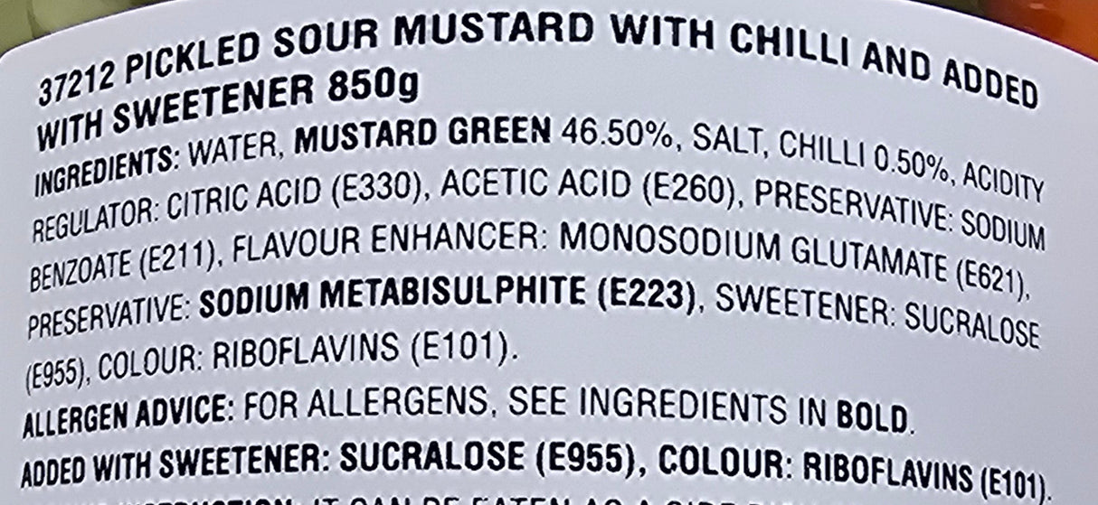 Pickled Sour Mustard with Chilli 850g – COCK