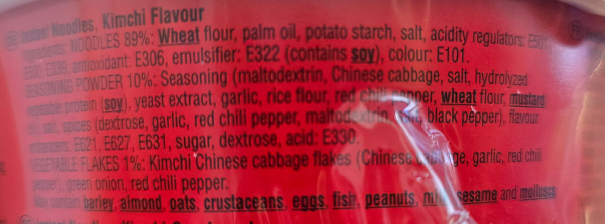 BOWL Noodle - Kimchi Flavour 100g - NONG SHIM