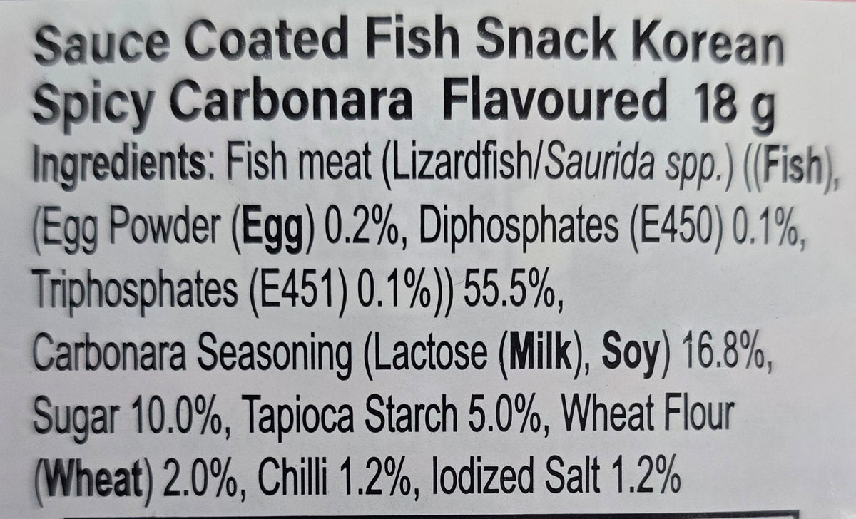 Sauce-coated Fish Snack – Spicy Carbonara Flavour 18g – TARO