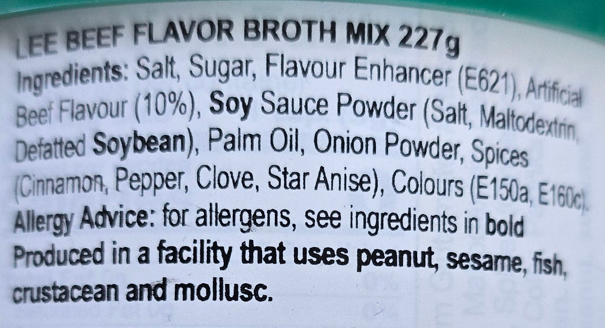 Beef Flavour Broth Mix 227g – LEE