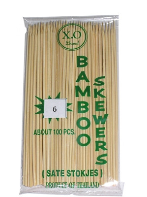 Bamboo Skewers 6" - XO / HH