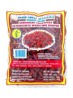 Dried Red Chilli with Stem 100g - THAI DANCER