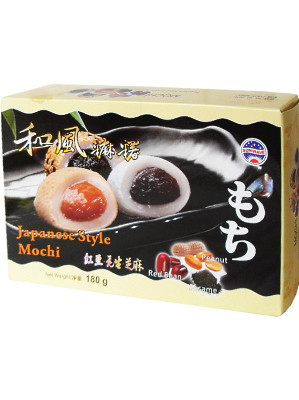 Japanese Style Mochi – Red Bean, Peanut & Sesame Flavours 180g (box) – SUN WAVE 