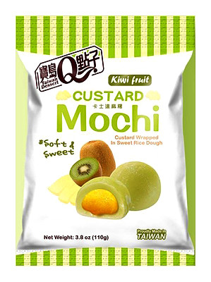 Custard Mochi – Kiwi 110g (bag) – Q BRAND 