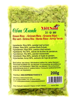 Green (Pandan Flavour) Rice Flakes - VIET NAM