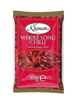 Dried Whole Long Chilli 50g - KHANUM