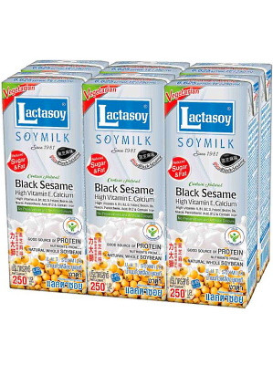 Sweetened Soy Milk with Black Sesame - LACTASOY