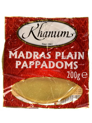 Madras Plain Pappadoms - KHANUM