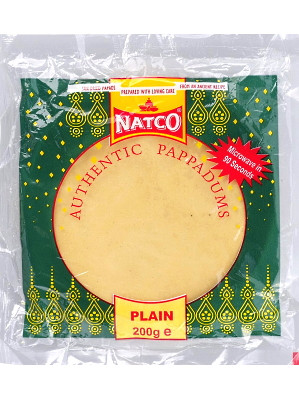 Easy-to-Prepare Plain Pappadoms (Microwave, Grill or Fry) - NATCO