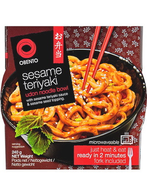 Heat-and-Eat Sesame Teriyaki Udon Noodle Bowl - OBENTO