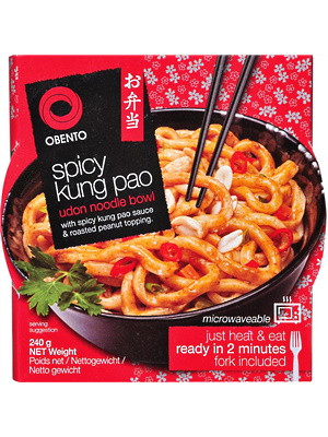 Heat-and-Eat Spicy Kung Pao Udon Noodle Bowl - OBENTO