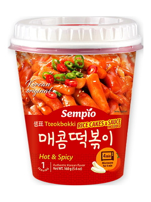 Microwaveable TTEOKBOKKI Rice Cakes & Sauce - Hot & Spicy - SEMPIO