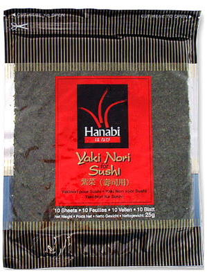 Yaki Nori for Sushi - 10 Sheets - HANABI