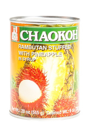 Rambutan Stuffed with Pineapple in Syrup - CHAOKOH