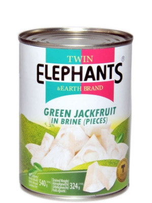 Green Jackfruit in Brine – TWIN ELEPHANTS ***CLEARANCE (best before: 30/12/23)***