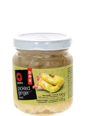 Sliced Pickled Ginger – White 190g (jar) – OBENTO 
