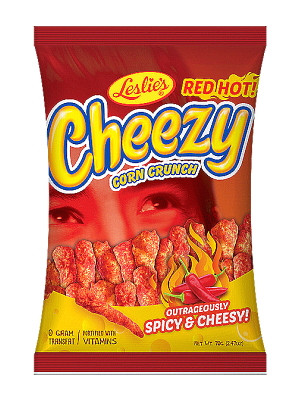  CHEEZY Corn Crunch - Red Hot - LESLIE'S  