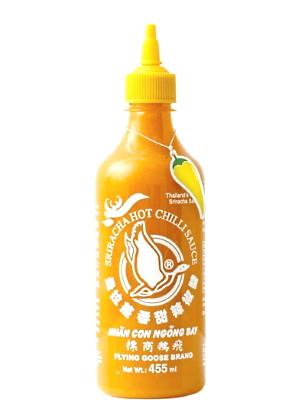 Sri Racha Hot YELLOW Chilli Sauce 455ml – FLYING GOOSE 
