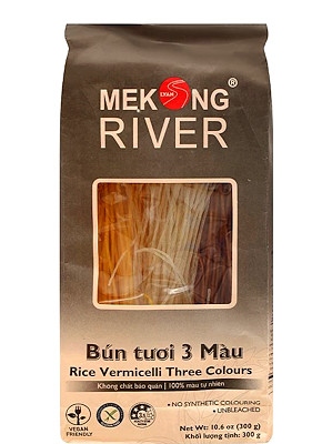 Rice Vermicelli - Three Colours (Plain, Brown Rice, Turmeric) - MEKONG RIVER
